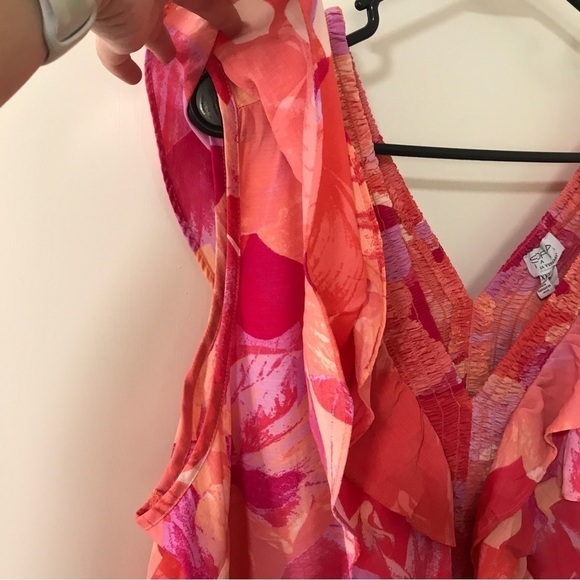 3/$15*New* Sofia Vergara smocked frame ruffle top Peach amber Pomona petals XXXL - Picture 4 of 12